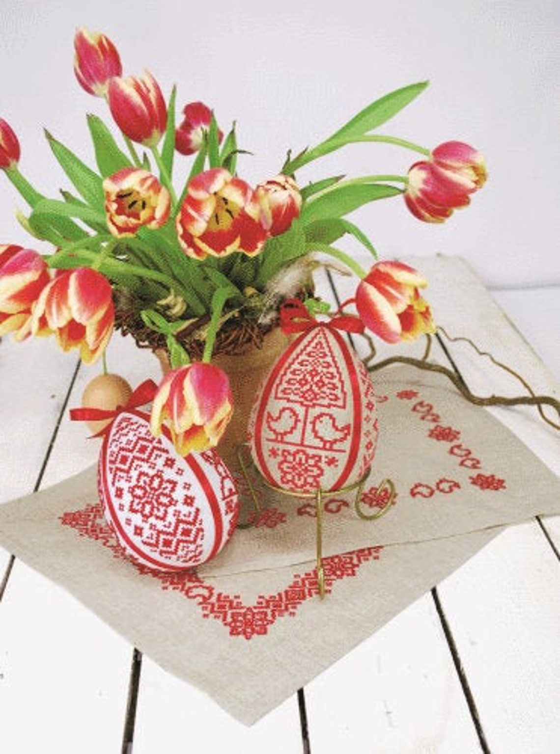 Folk Easter Eggs Digital Cross Stitch Patterns, - Etsy