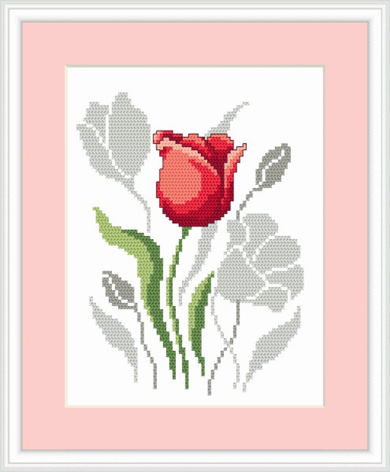 Spring Flowers Tulips Pattern for Cross Stitch Tulip With - Etsy Australia