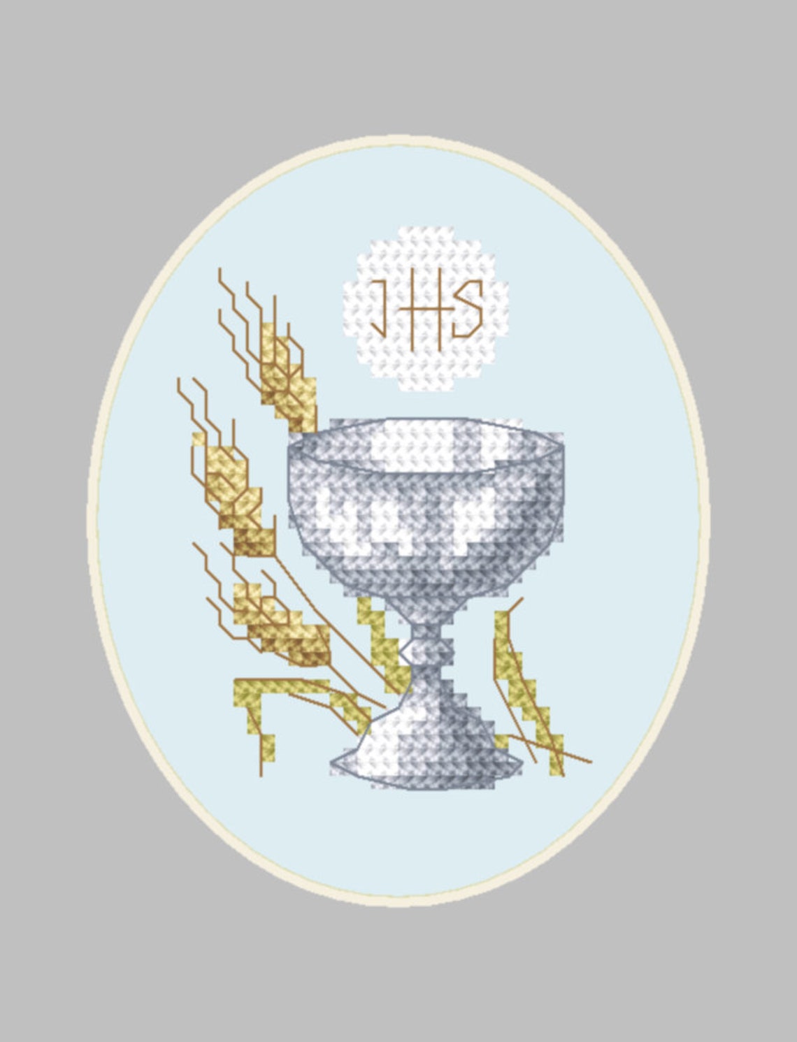 First Holy Communion Card Cup Modern Cross Stitch | Etsy