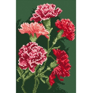 Carnations digital pattern for cross stitch PDF