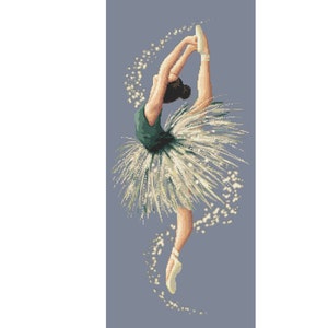 Ballet dancer digital counted cross stitch pattern,PDF image 1