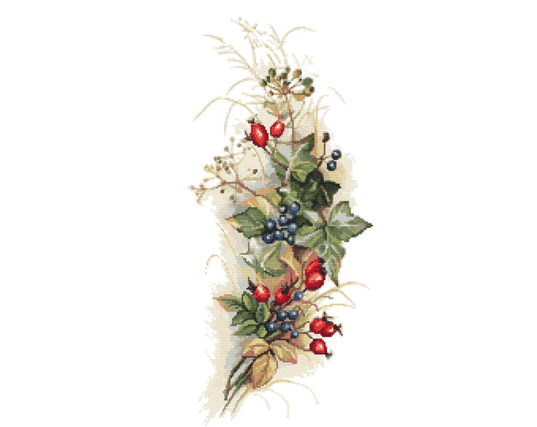 Autumn Bouquet Digital Cross Stitch Pattern, - Etsy