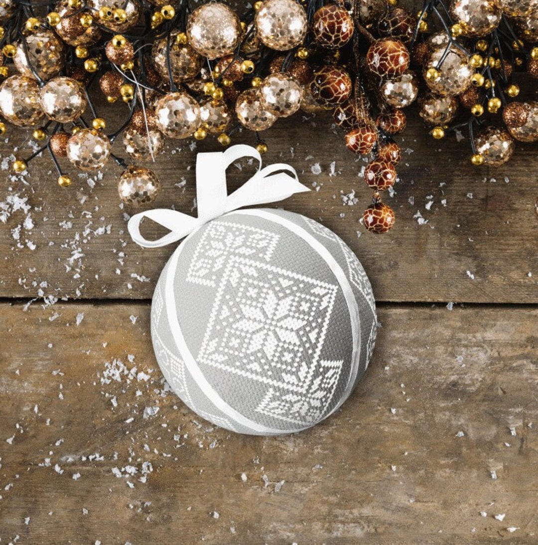 4 Fancy Christmas Balls Digital Stitch Pattern PDF Very Easy Etsy