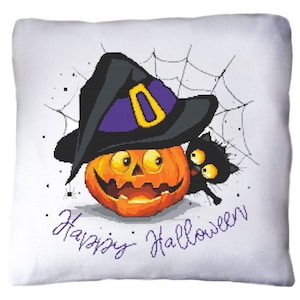 Pillow Happy Halloween - Digital pattern for cross stitch PDF