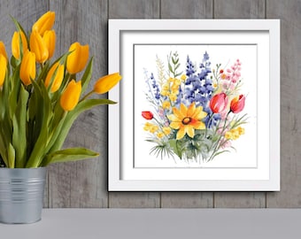 Flowers Cross Stitch Pattern – Delphiniums Bouquet (PDF& HKS files)