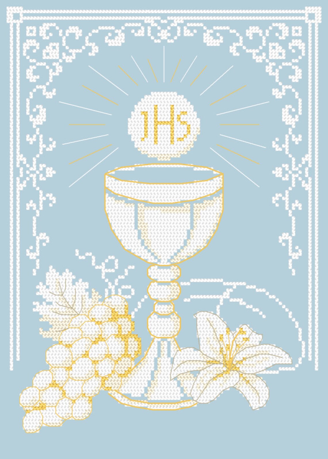 First Holy Communion Modern Cross Stitch Patternreligious for | Etsy