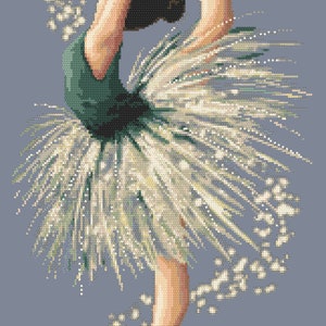 Ballet dancer digital counted cross stitch pattern,PDF image 5