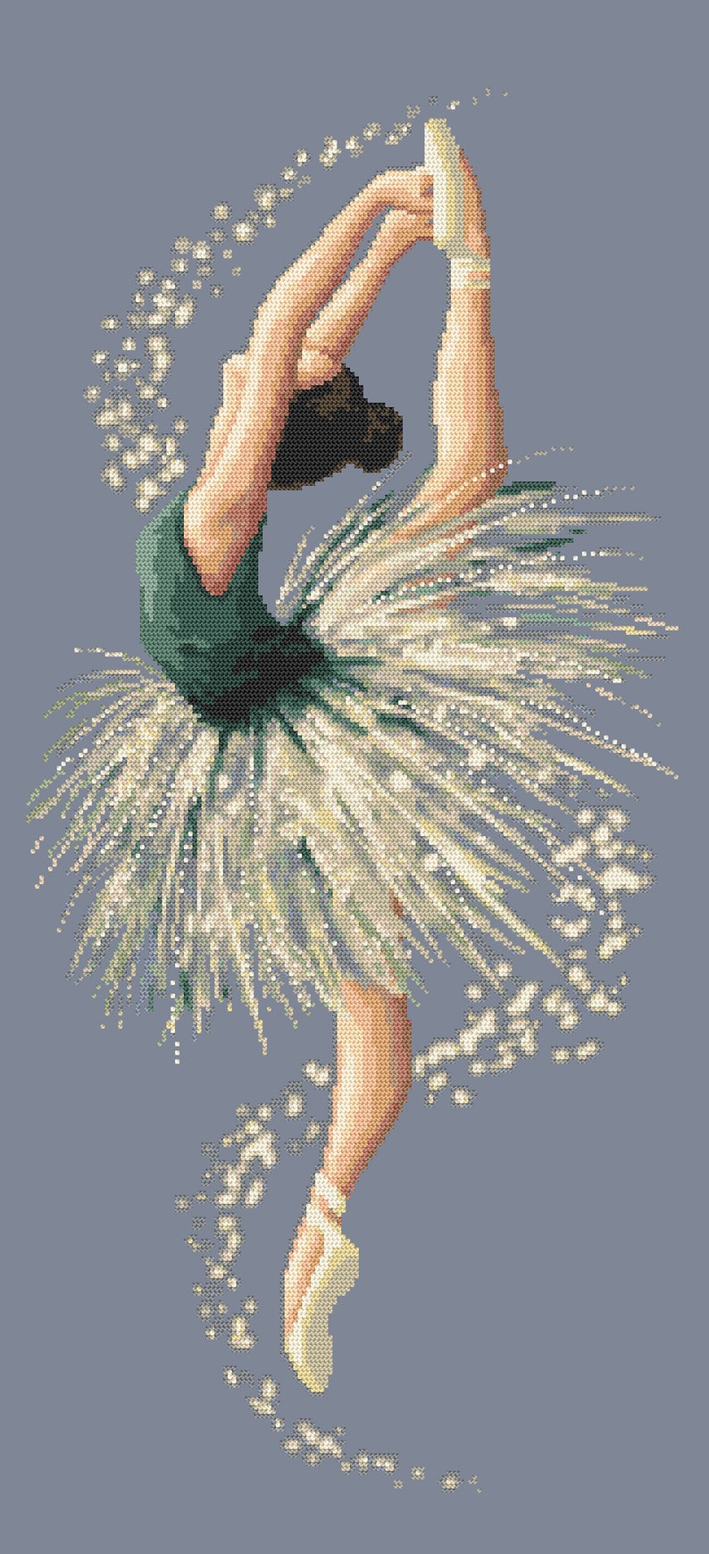 Ballet dancer digital counted cross stitch pattern,PDF image 5
