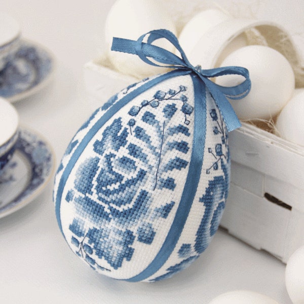 Porcelain Easter egg   4 Stitch Patterns, Digital  Pdf, Graphics Counted Cross Stitch pattern in PDF  format, Painting, Easy