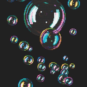 Soap bubbles digital pattern for cross stitch image 3