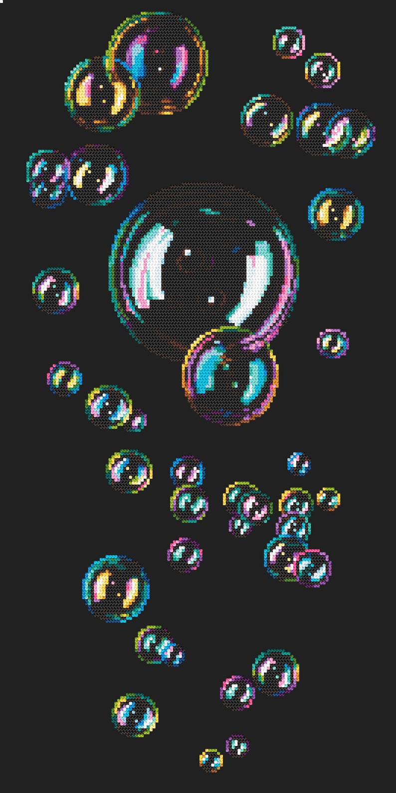 Soap bubbles digital pattern for cross stitch image 3