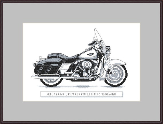 Iconic motocycle I - digital cross stitch pattern, PDF