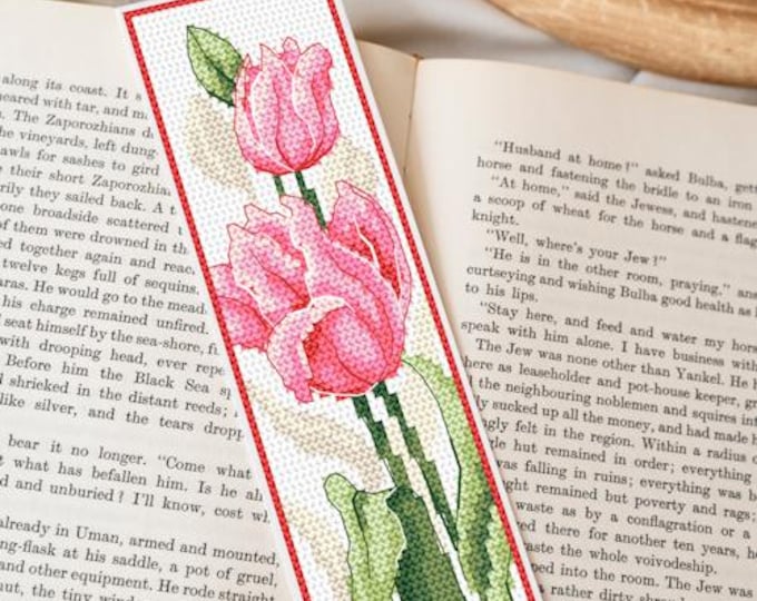 Cross Stitch Pattern PDF - Bookmark With Tulips, Pdf, .hks- Smartphone ...