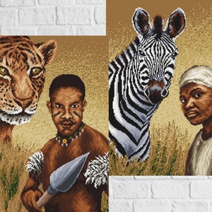 Wild Africa 2 digital cross stitch patterns PDF, Cross stitch patterns Memory of Africa