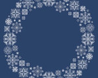 Christmas napkin - " Snowflakes" PDF,  Winter napkin digital pattern for cross stitch,