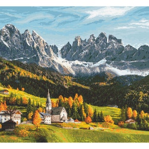 Mountains digital cross stitch  pattern PDF