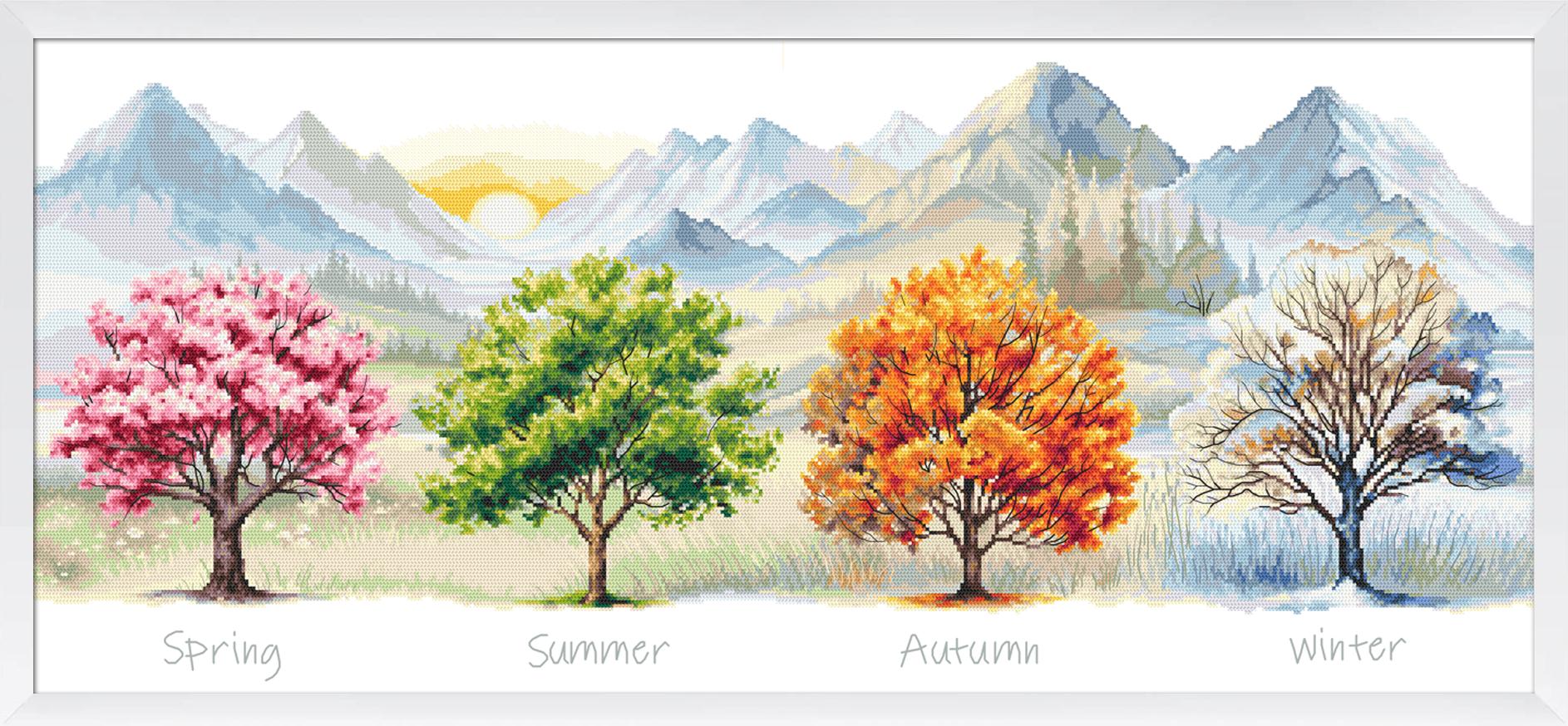 Cross Stitch Pattern PDF - Four Seasons - Trees, .hks, Pdf. - Etsy