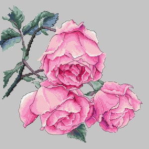 Rose twig digital pattern cross stitch PDF,