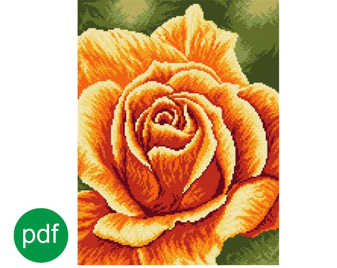 Rose Digital Cross Stitch Pattern - Etsy