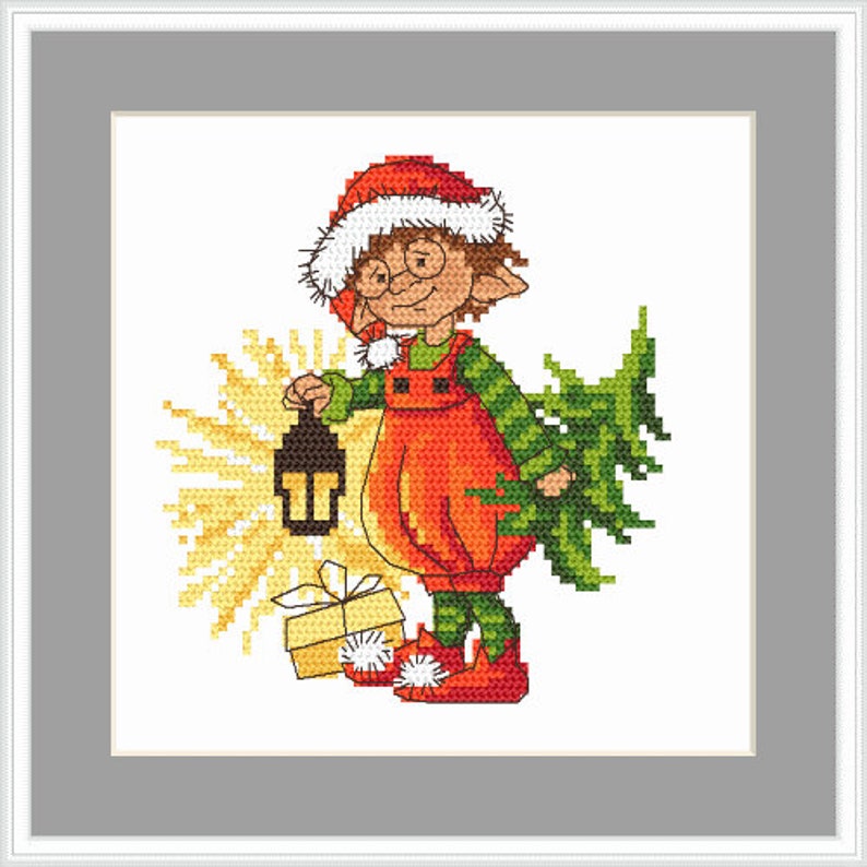 Christmas Elf Cross Stitch Pattern PDF Etsy