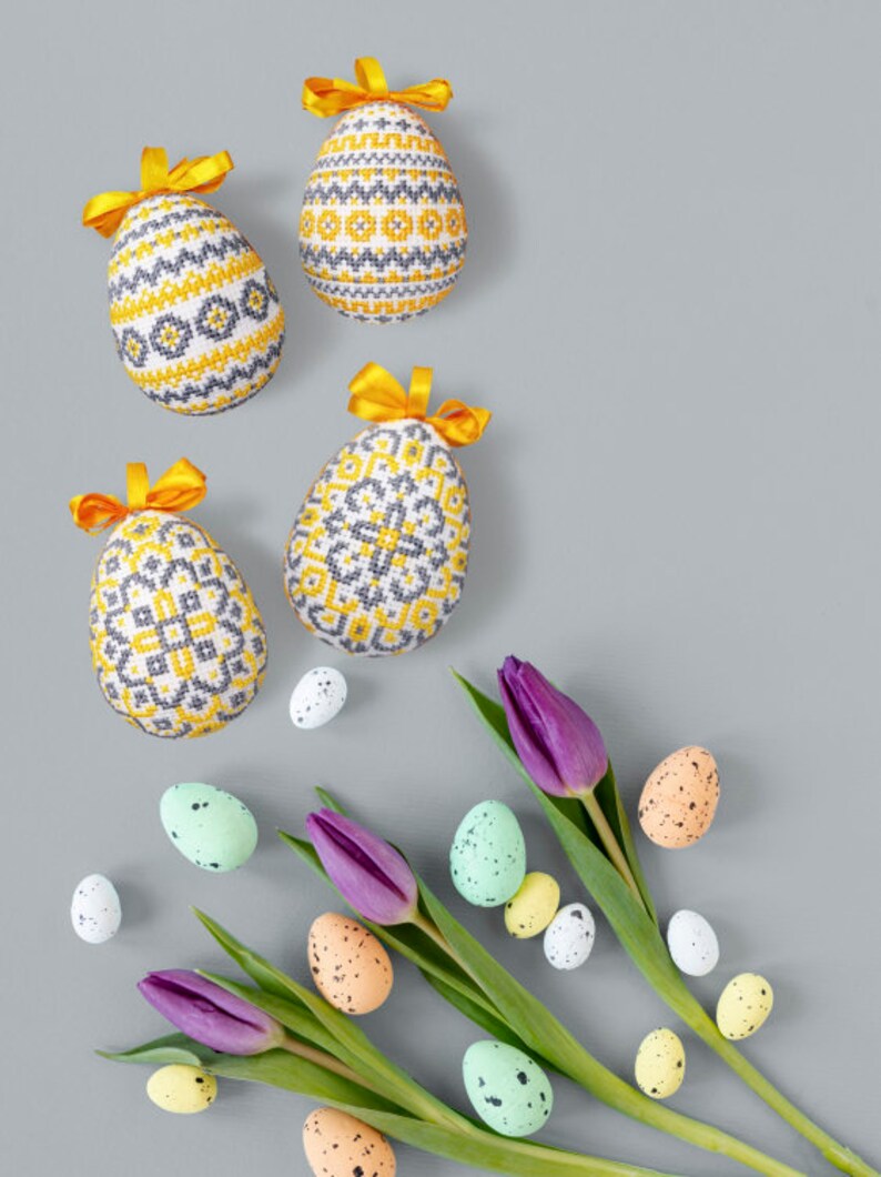 4 Easter Eggs Digital Patterns for Cross Stitch - Etsy