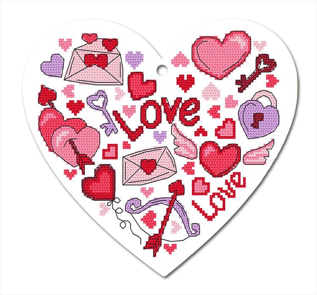 Cross Stitch Pattern PDF - Love Heart - Etsy