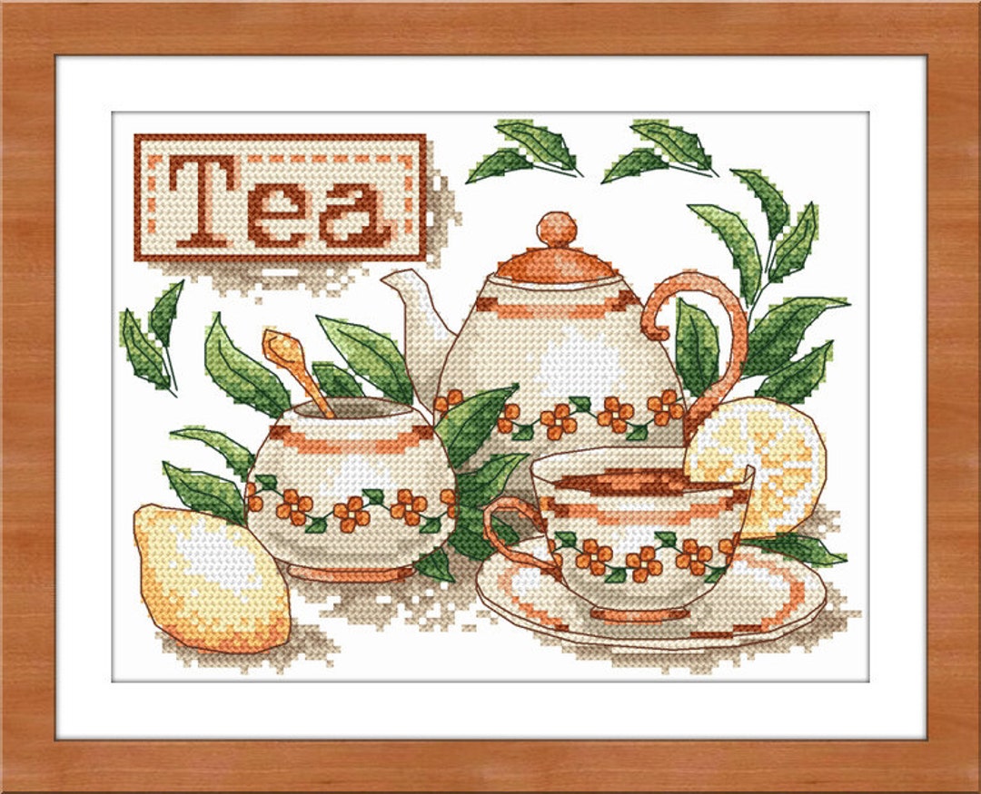 Tea Digital Cross Stitch Pattern, - Etsy
