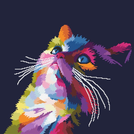 Cross stitch tapestry kit - Pensive kitten - Coricamo