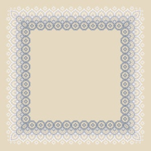 Christmas napkin - &quot;Delicate lace&quot; PDF,  Winter napkin colorful pattern for cross stich,