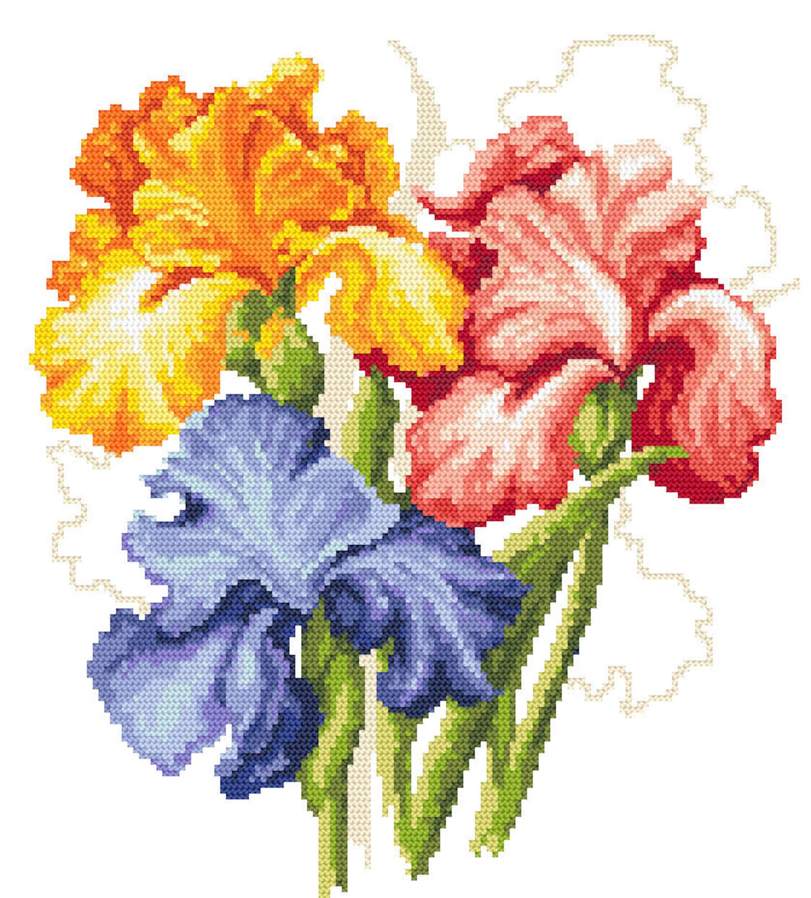 Схемы ирисов. Вышивка ирисы. Вышивка крестом ирисы. Вышивка крестом цветы ирисы. Вышивание крестиком ирисы.