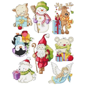Kerst kleine patronen - 8 digitale kruissteekpatronen, Kerstkruissteekpatroon in digitale PDF, Cadeau voor Kerstmis