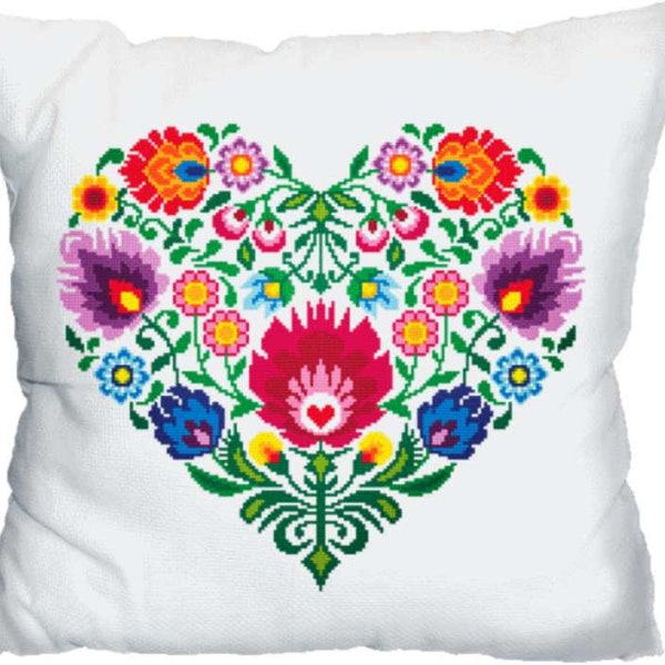 Ethnic heart digital pattern for cross stitch