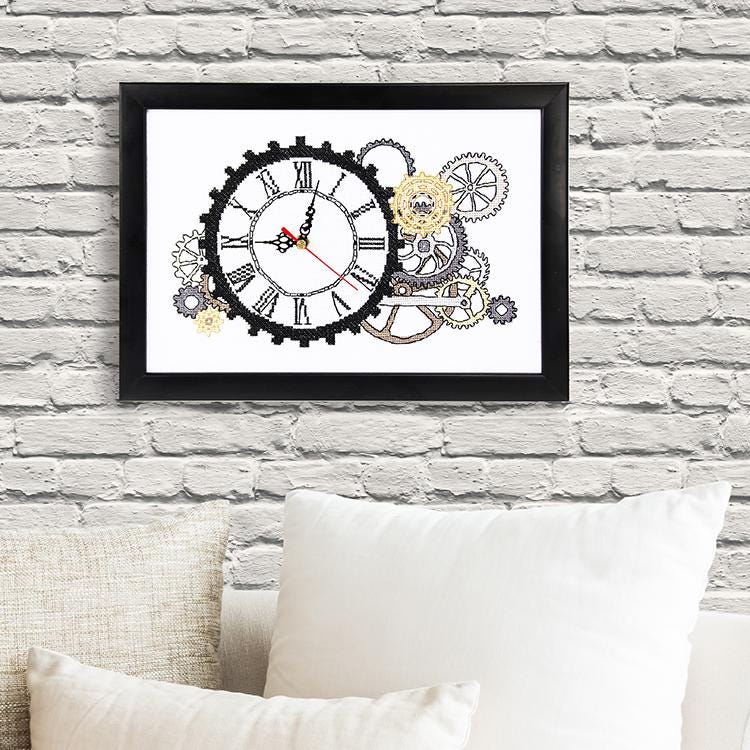 Clock Pattern for Cross Stitch, Steampunk Digital PDF, Counted Cross ...