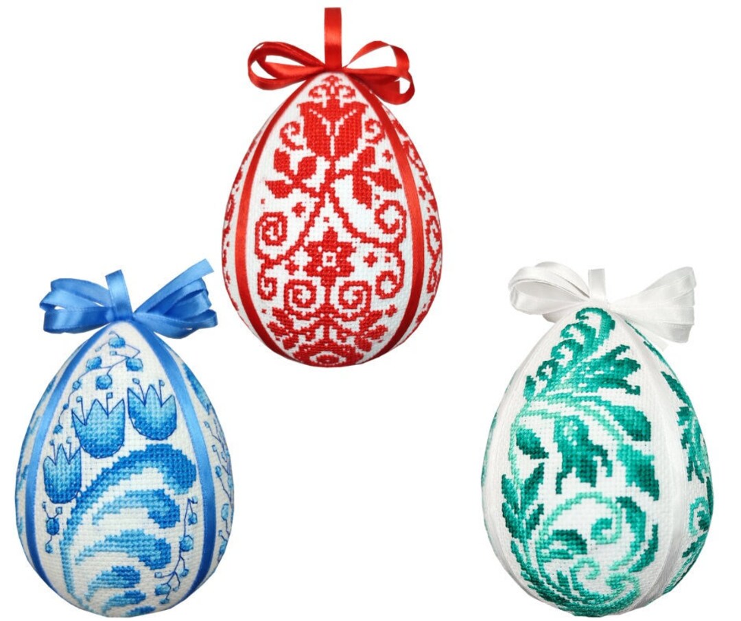 Easy Easter Eggs 3 Digital Cross Stitch Patterns, - Etsy