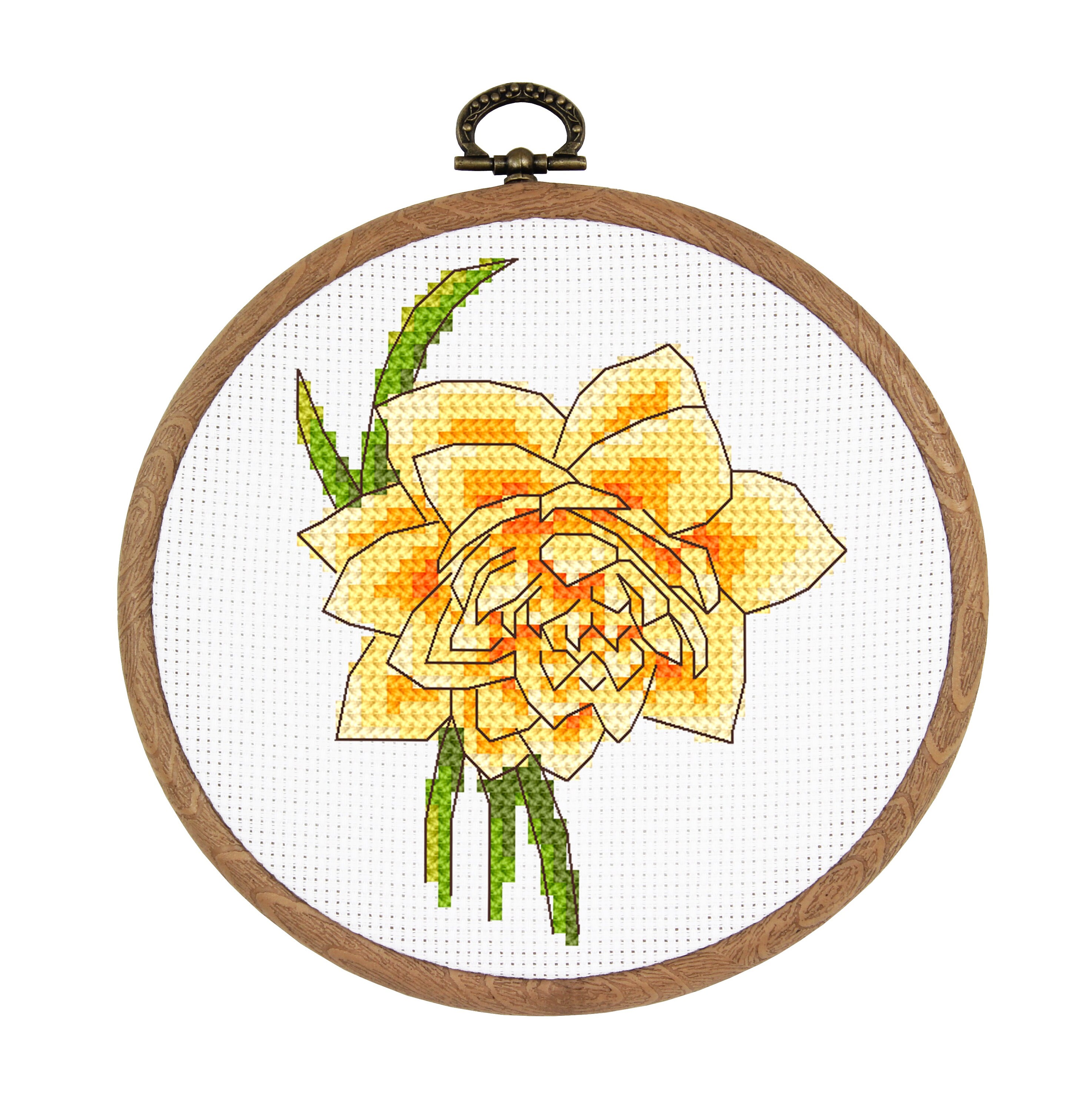 Daffodil Online pattern for cross stitch | Etsy
