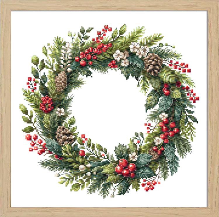 Cross stitch pattern PDF - Winter wreath