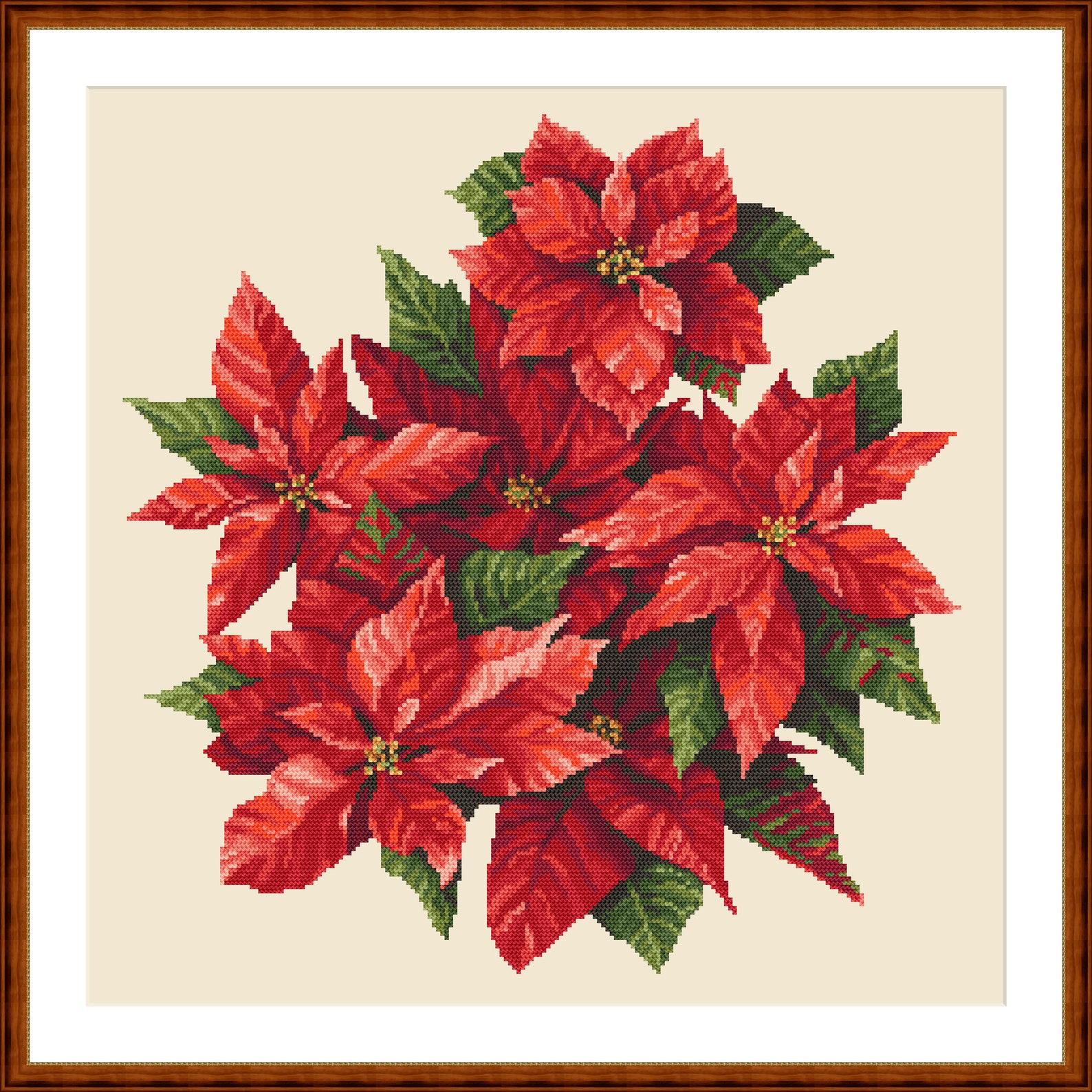 Poinsettia Digital Cross Stitch Pattern PDF - Etsy