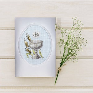 First Holy Communion Card - Cup Modern Cross Stitch Pattern,religious ...