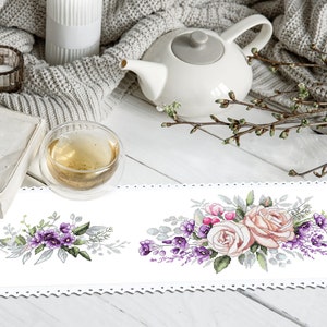 Long table runner with roses, digital counted  cross stitch pattern,pdf, .hks- smartphone pattern, instant download.