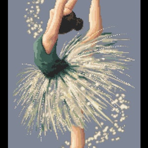 Modèle de point de croix compté numérique danseuse de ballet, PDF image 3