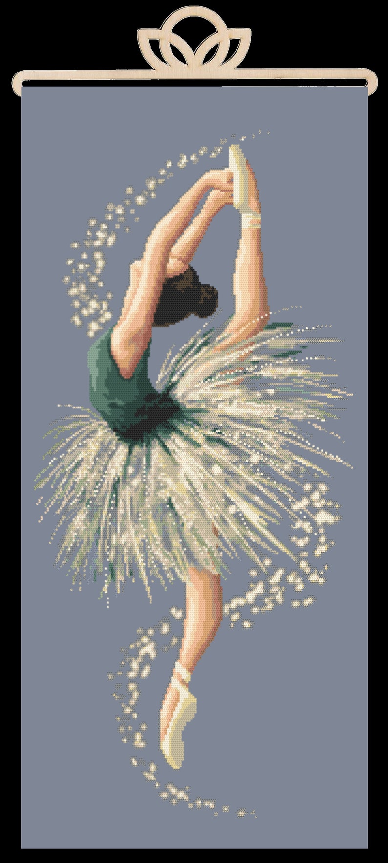 Ballet dancer digital counted cross stitch pattern,PDF image 3