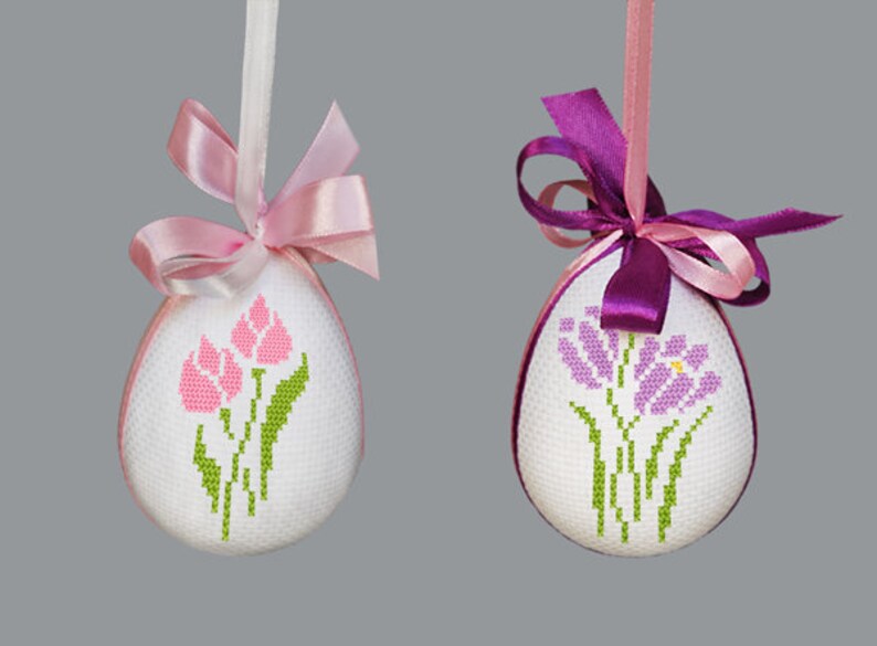 Easter Eggs With Flowers 4 Stitch Patterns, Digital Pdf, Graphics ...