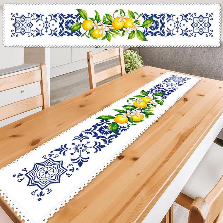 Tissu double-gaze | Bio | fleurs bleu blanc - A&A Patrons
