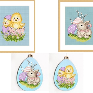 Easter egg 2 Stitch Patterns, Digital  Pdf, Graphics Counted Cross Stitch pattern in PDF  format, Painting, Easy