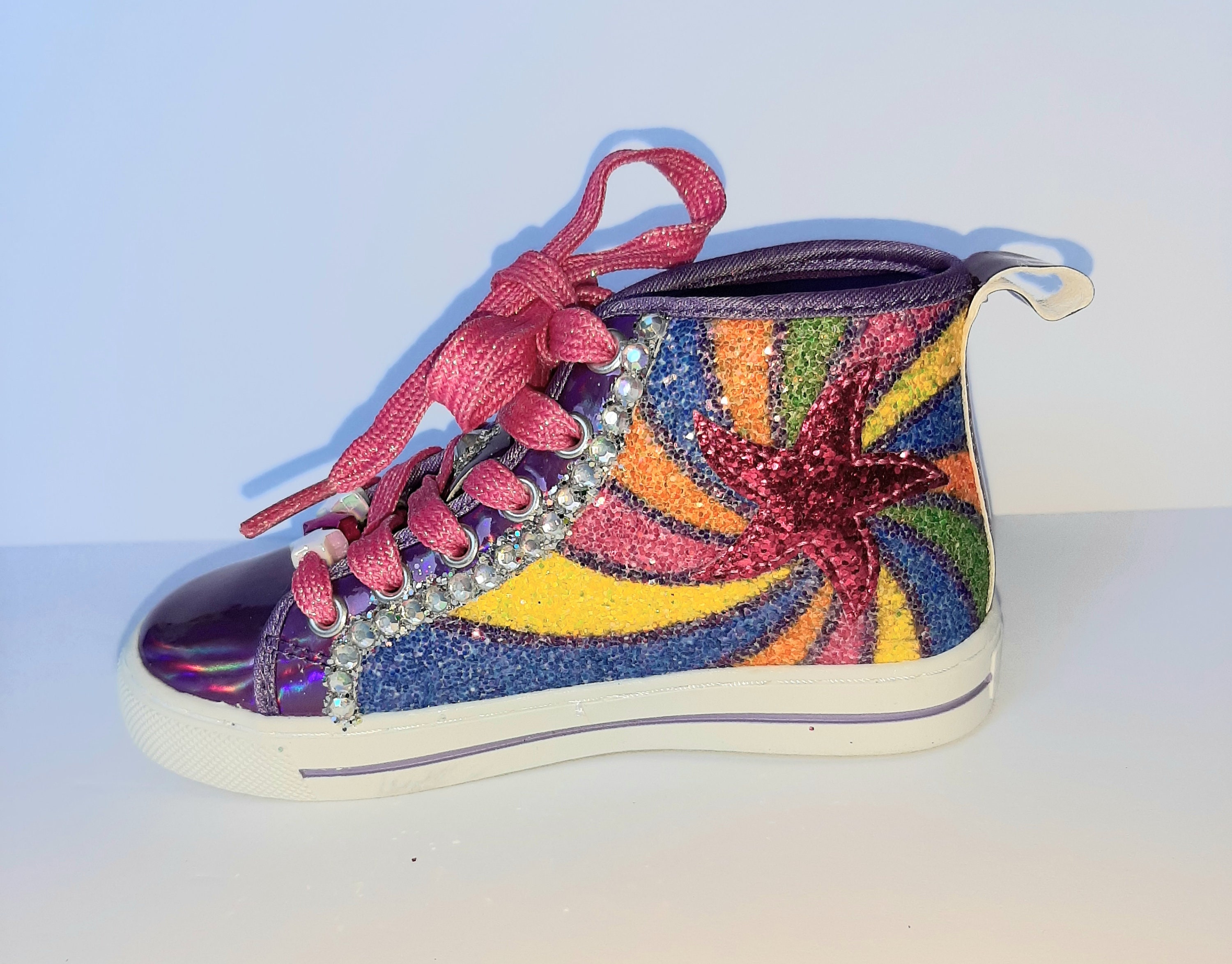 Kids new little girls shoes size 1 superstar rhinestone custom Etsy