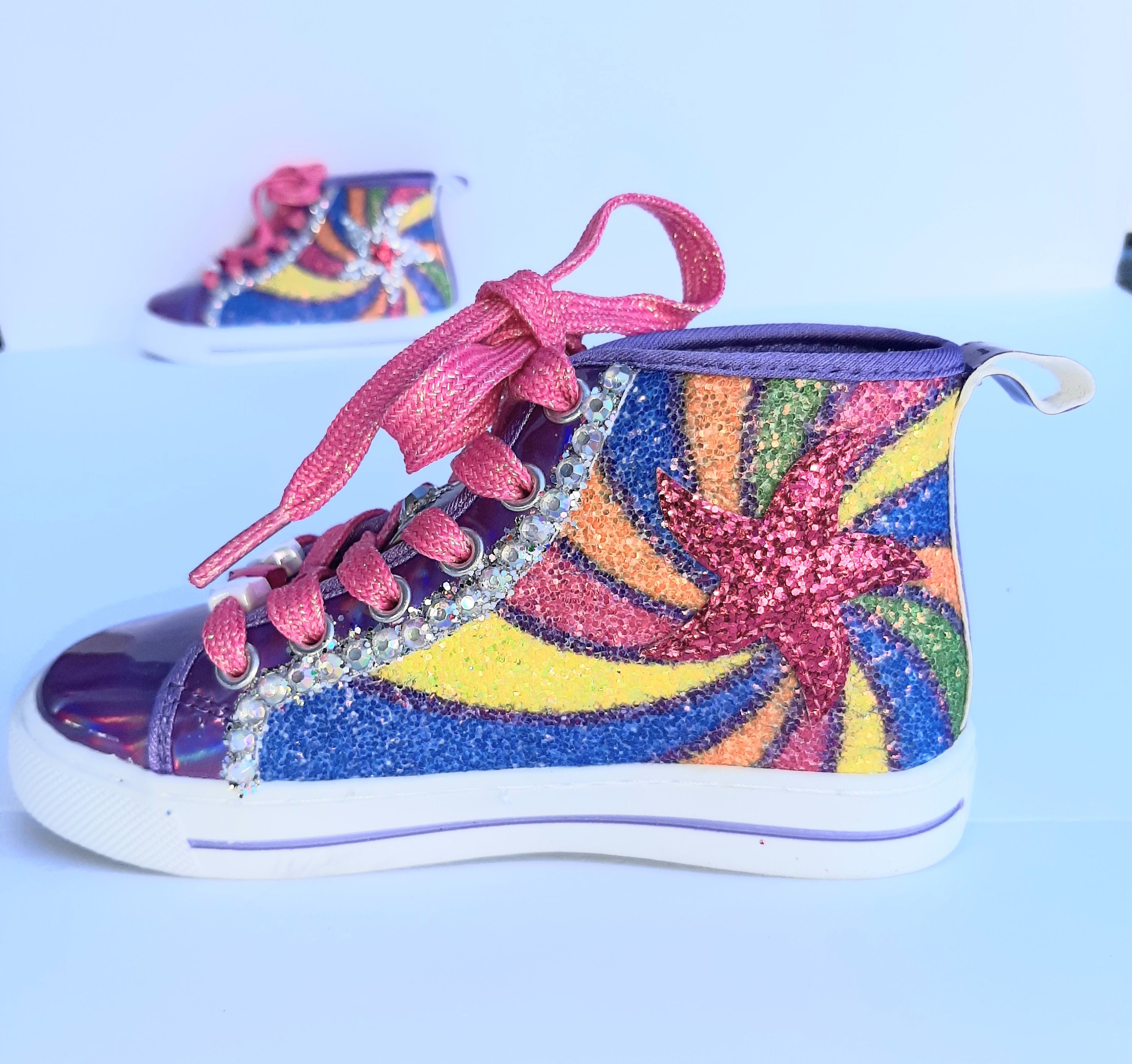 Kids new little girls shoes size 1 superstar rhinestone custom Etsy