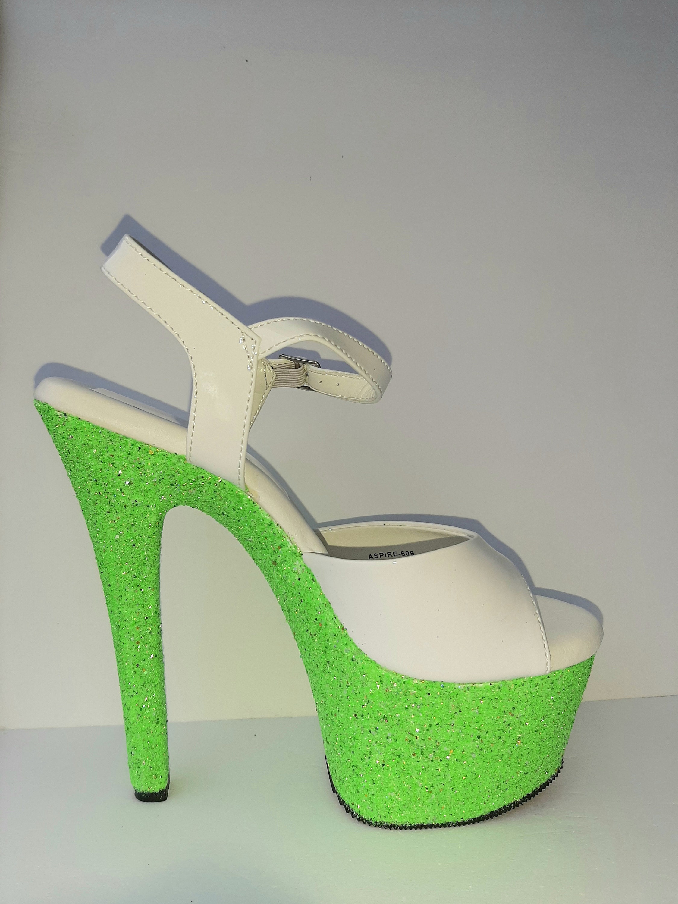 lime green stripper heels