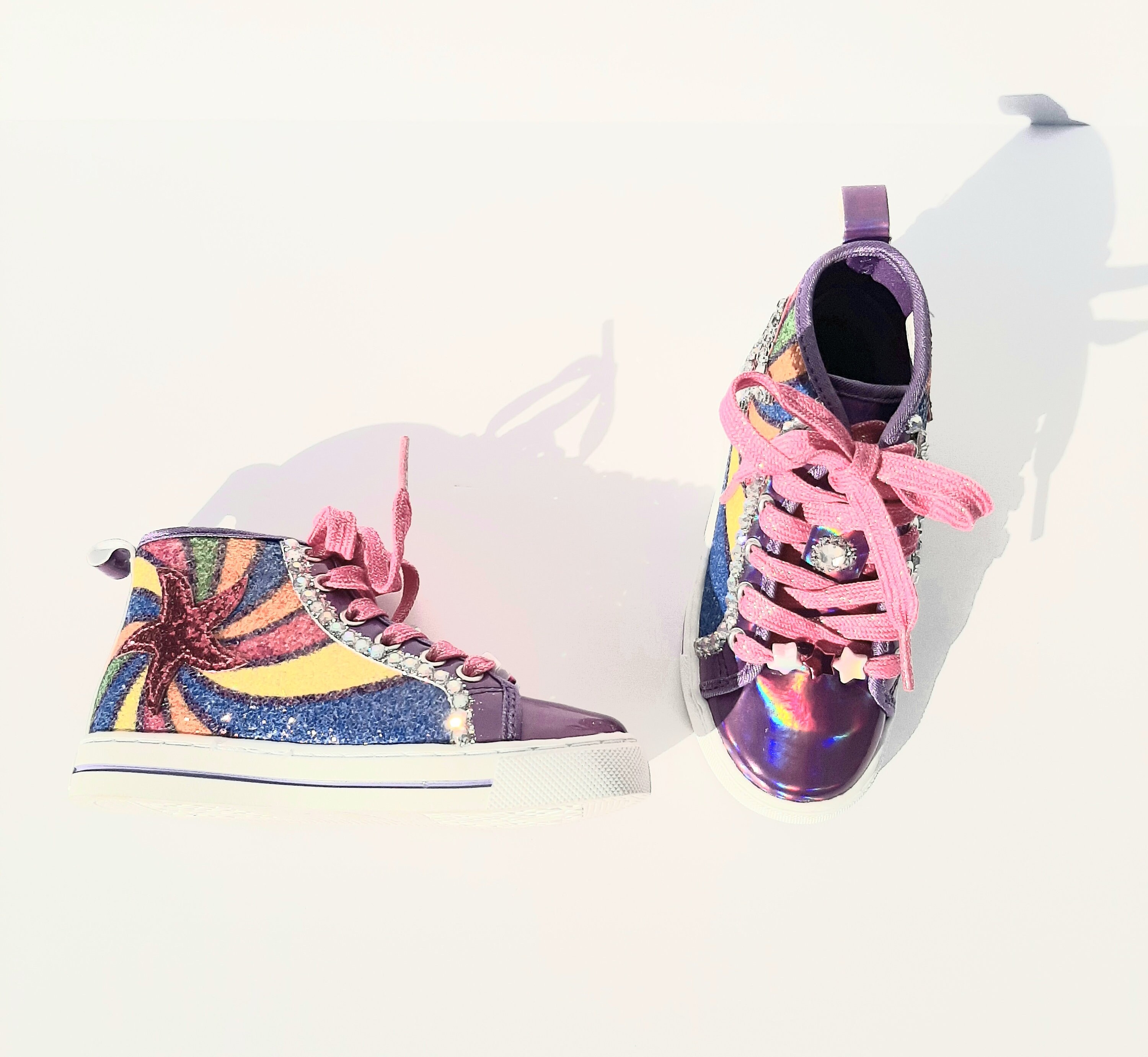 Kids new little girls shoes size 1 superstar rhinestone custom Etsy