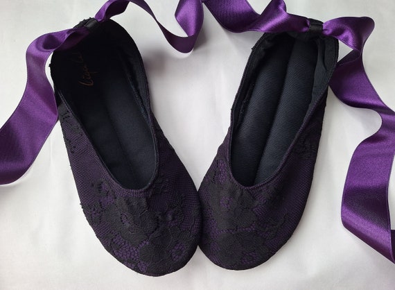 Black ribbon flats hot sale