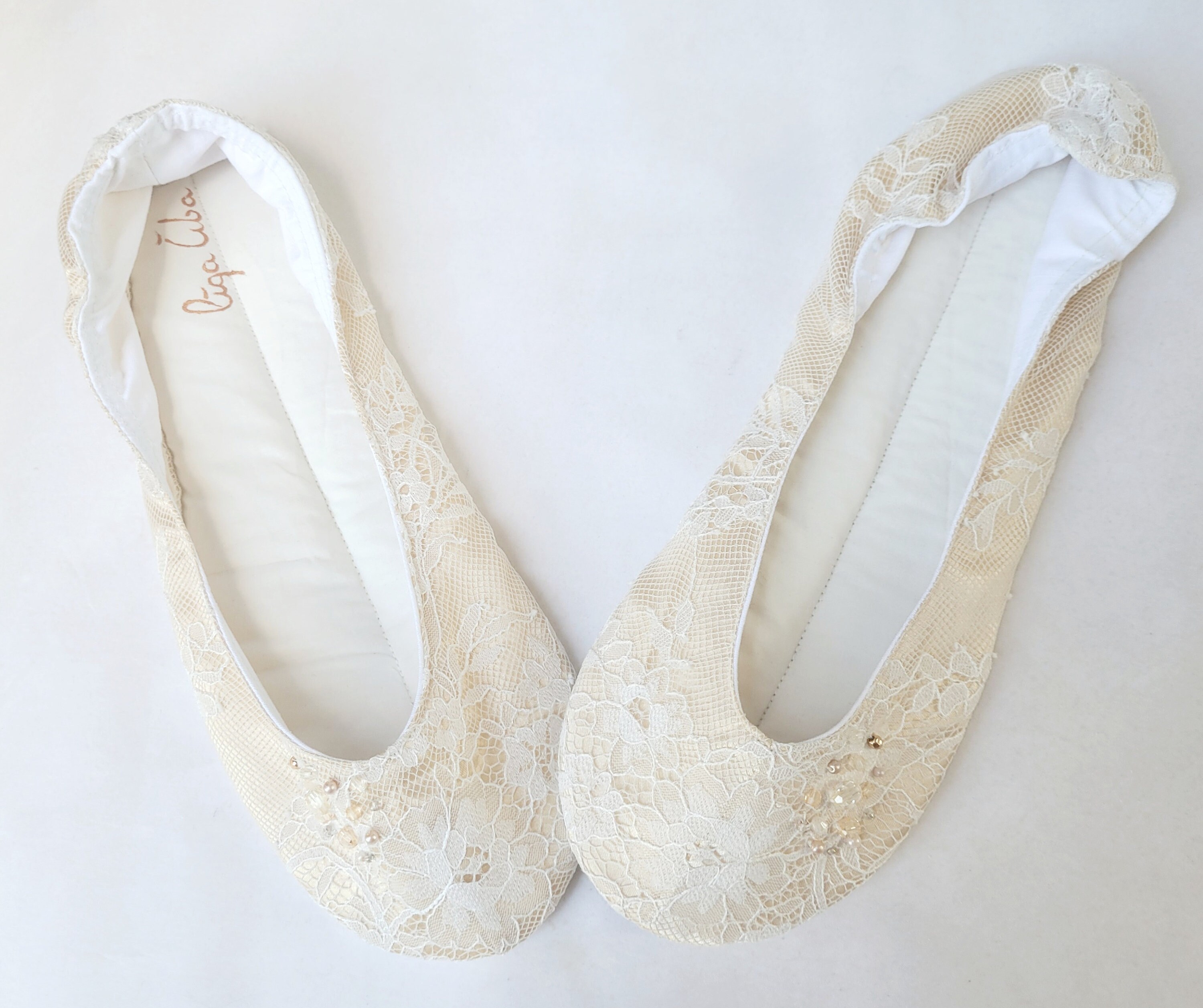 cream colored ballet flats